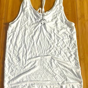 White american eagle tank top with ties on front